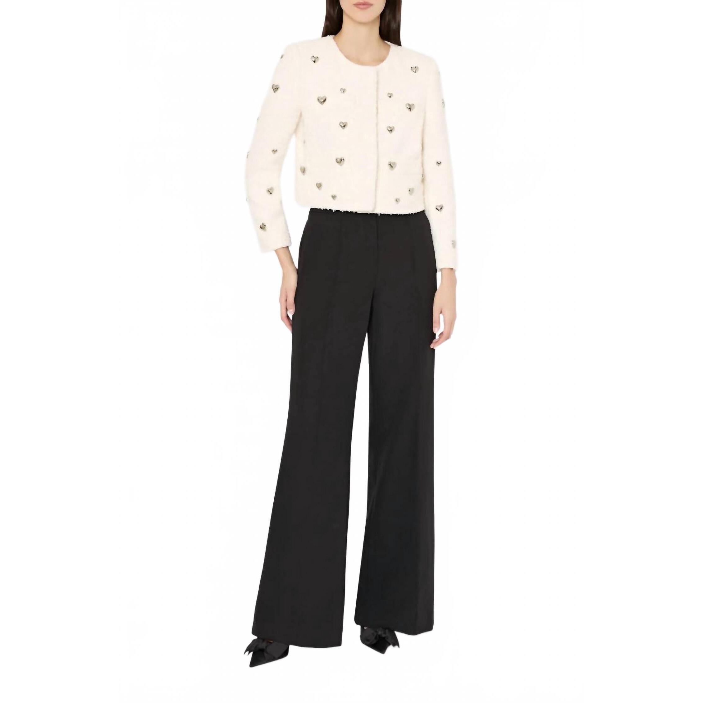 New Milly Phoebe Heart Applique Jacket In White